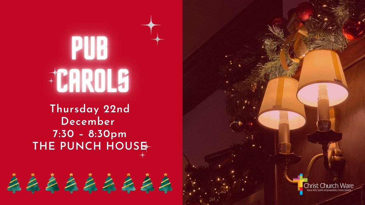 christchware's tweet photo. Don't forget to come along tonight and join in the Christmas carol singing at the Punch House in Ware. Thursday 22nd December, 7:30 – 8:30pm. Bring your friends for a bit of festive fun! #Christmas #carols #christmascarols #community https://t.co/V27ulrG9mF