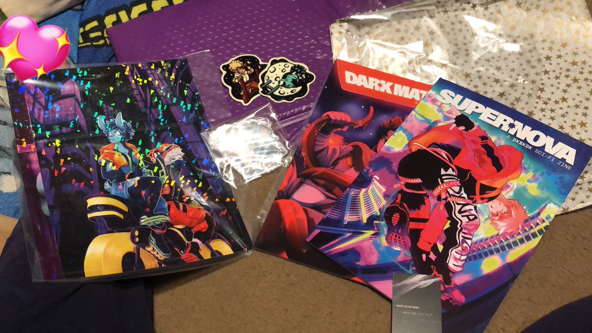 Omg both my <a href="/Supernovazine/">💫Supernova💫 | A DKBKDK Sci-Fi Zine COMPLETE</a> arrived! Thank you so much! 😭💚🧡