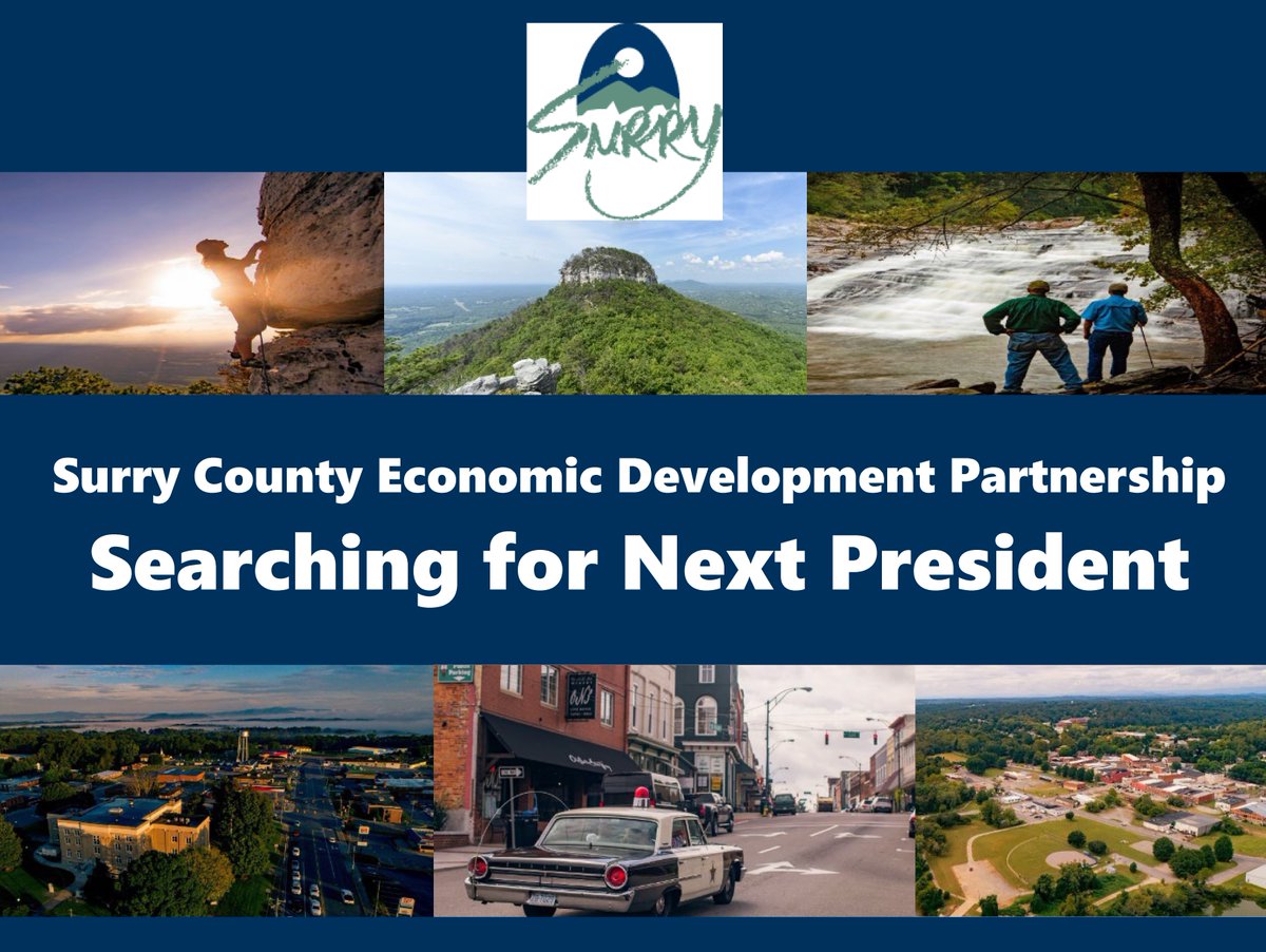 Now Hiring! Surry County Economic Development Partnership is currently searching for the next President.  For more information about the job and how to apply click the link below. 
creativeedc.com/wp-content/upl…
#hiring #nowhiring #jobs #president #economicdevlopment #surry