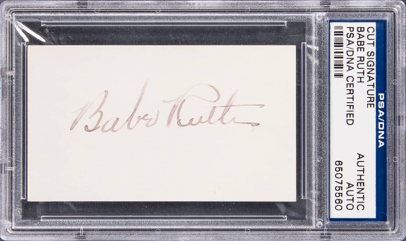 Goldin on X: Babe Ruth Signed Cut – PSA/DNA Authentic Autograph