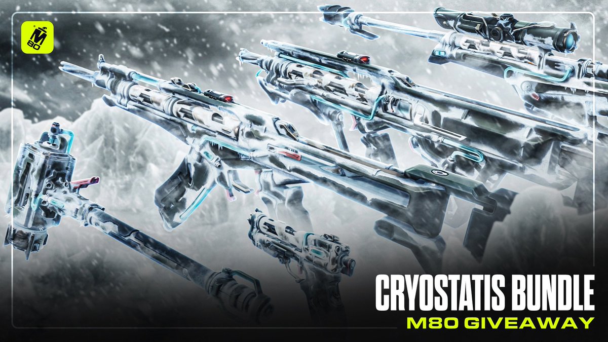 M80gg's tweet photo. CRYOSTASIS VALORANT BUNDLE GIVEAWAY! 

✅ Follow @M80gg 
✅ Like &amp; retweet
✅ Tag 2 friends

Winner will be announced on Christmas!🎄 https://t.co/FUFw2vtf7u