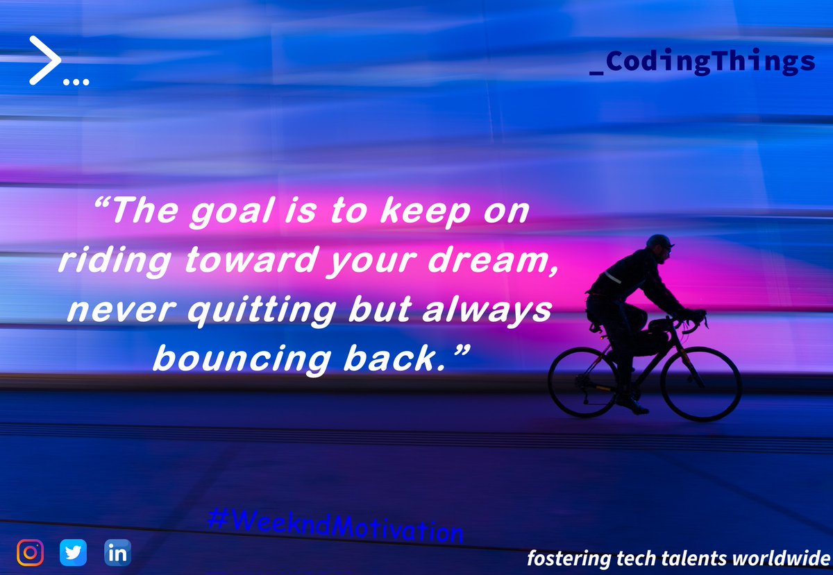 _codingthings's tweet image. Its WeekndMotivation Coders!
Stay focused dear devs (both upcoming and those already in the industry)
#WeekndMotivation #_codingthings #codingthings #_codingthingslife #tech #frontend #backend #fullstack #dev #Academy