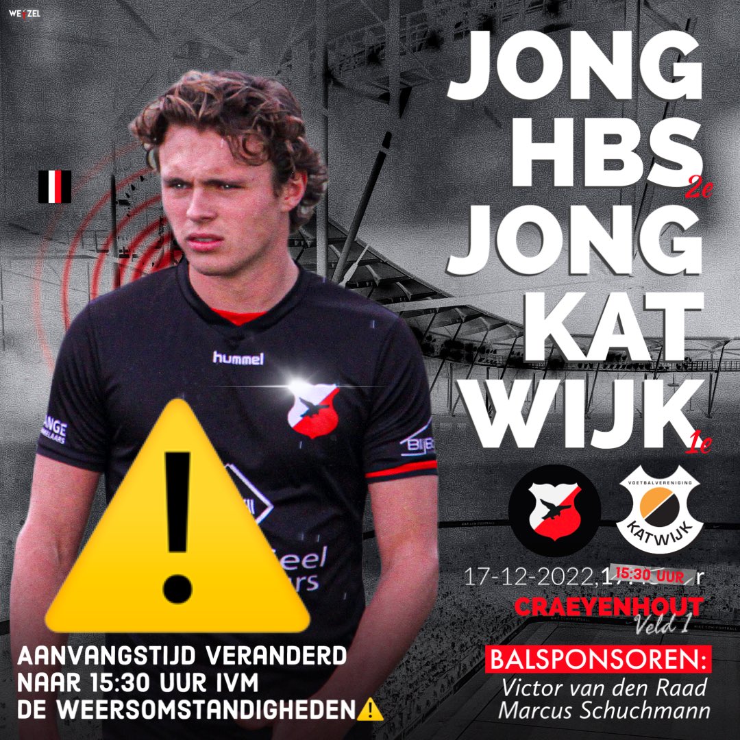 Aanvangstijd veranderd naar 15:30 uur.⚠️