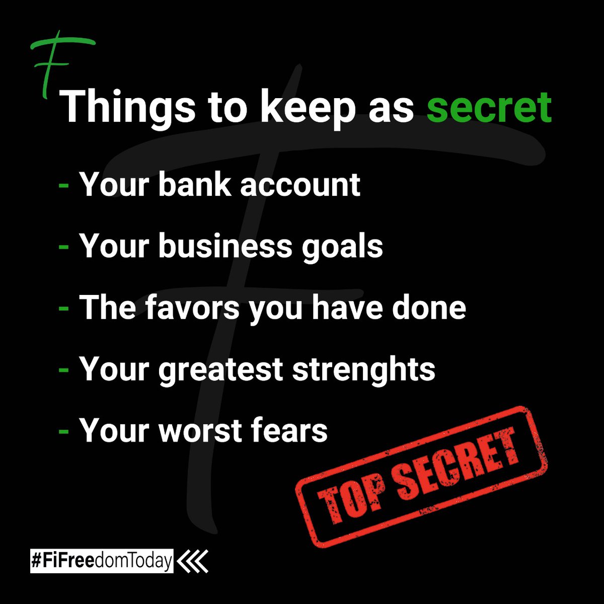fftenglish's tweet photo. Do you keep any of the following as secret?
#secert #fifreedomtoday #fears #business https://t.co/vElAr5vYl6