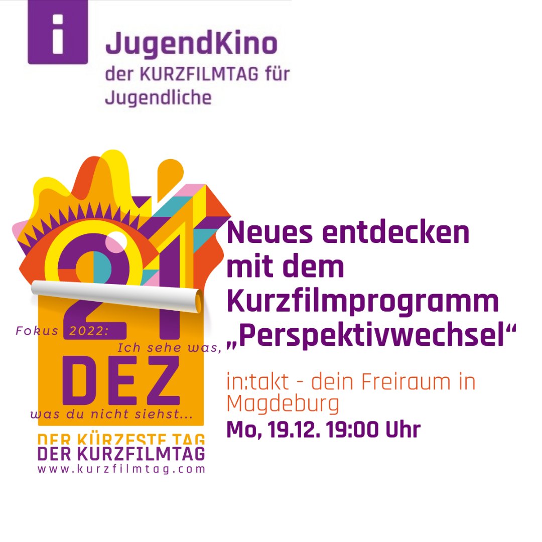 Wir haben einen heißen Tipp für euch!
Am kommenden Montag gibt es im Rahmen der #Kurzfilm|tage bei uns im Laden das Jugendkino. 
📽️ Das heißt: Filme für alle, zugeschnitten für die Jugend. 
Wir freuen uns auf euch🥳

Seid gespannt auf mehr‼️

Alle Daten findet ihr unten⬇️