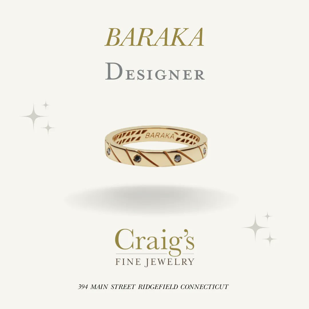 Today we're highlighting a yellow gold ring with black diamonds by Baraka. ✨ Head over to our website to see more rings! #linkinbio #craigsfinejewelry #jewelry #ringband