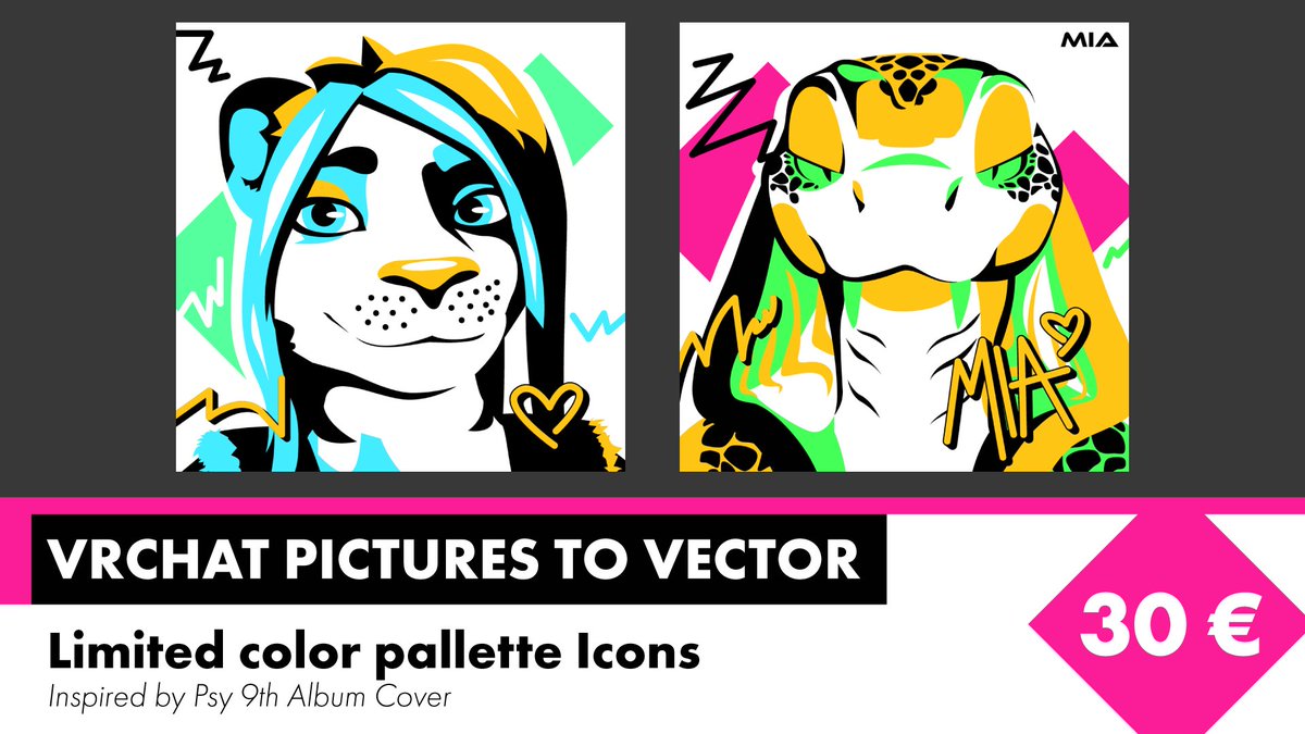 To continue with the emergency commissions I'm proposing something a bit different :) I'll turn any of your @VRChat pictures into vector art ! if you are interested you can contact me on Telegram or Twitter 🥰 Likes and Retweet are really appreciated ♥✨