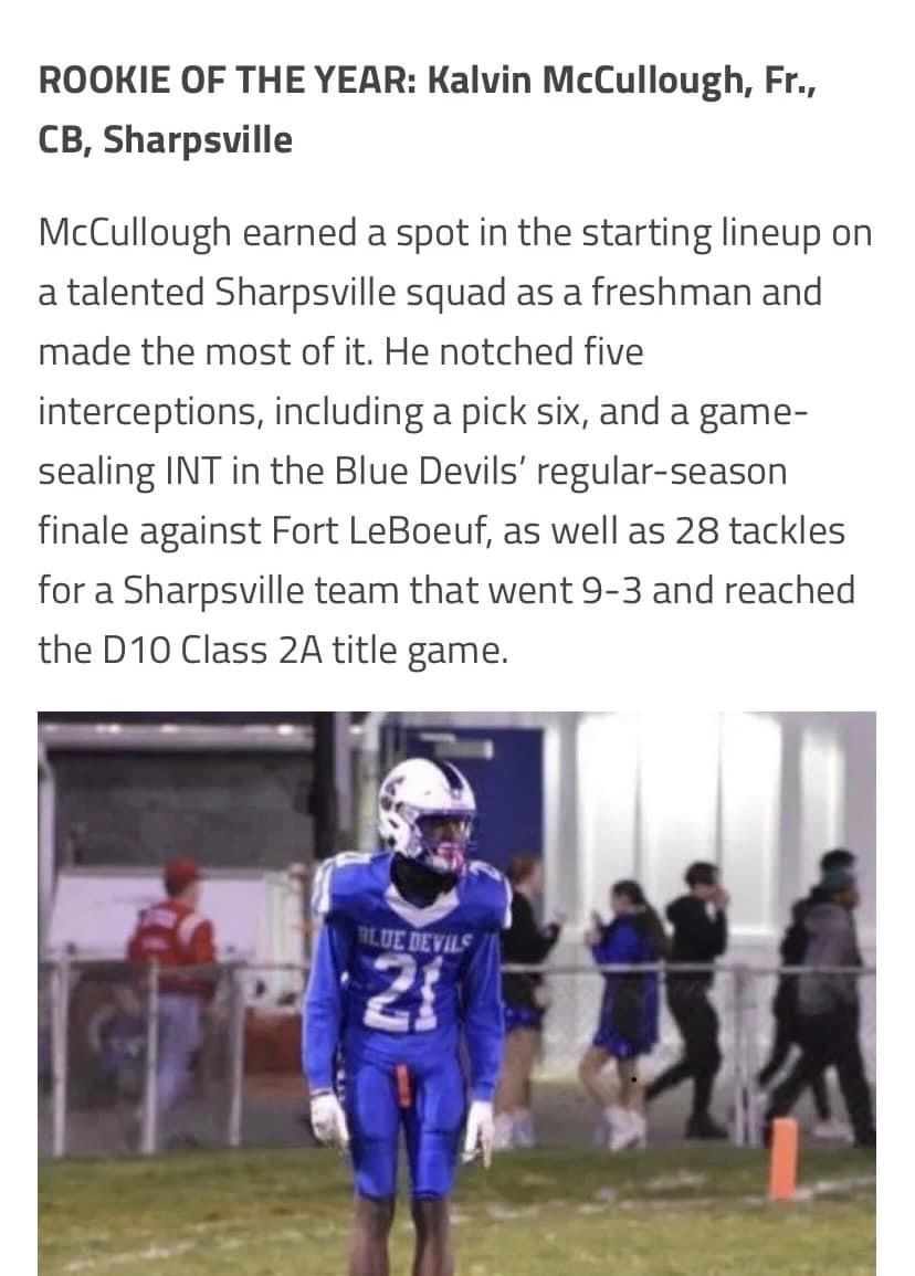 Rookie of the year!!! 
Congratulations to Kalvin McCullough on being chosen as Rookie of the year! Such a great accomplishment for the Freshman starter!! #BlueDevilOn   siap.ps/d5f551