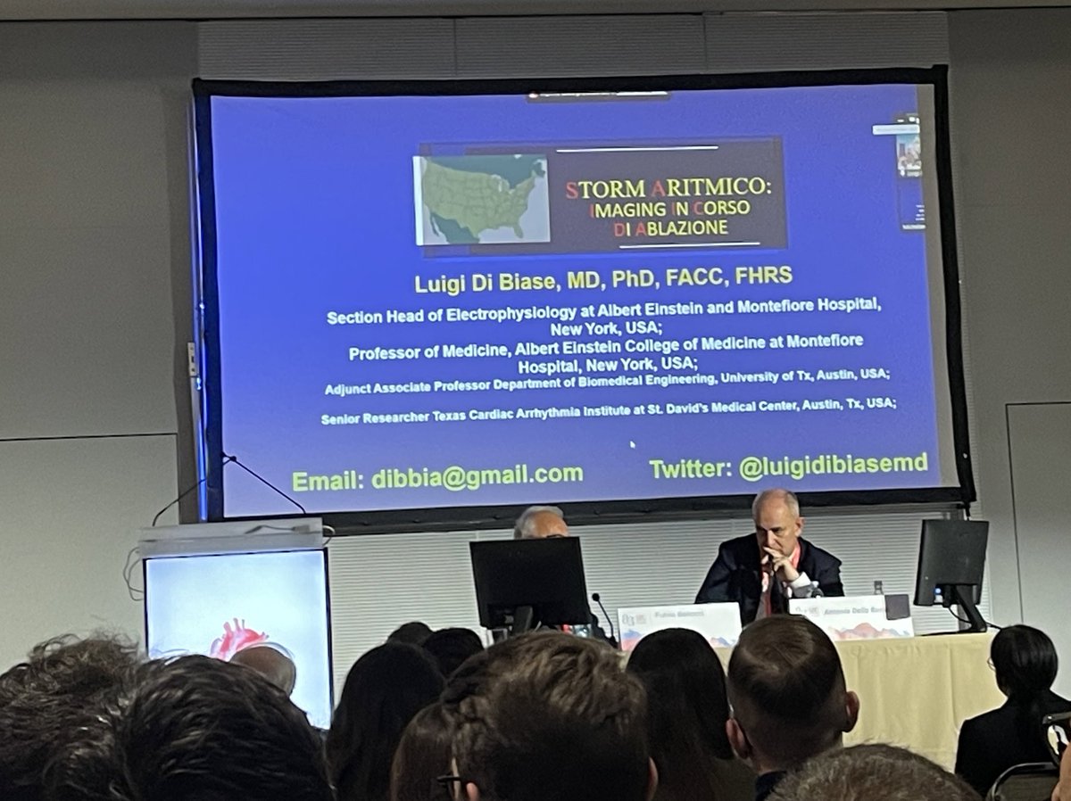 🔥🔥🔥Electrophysiology Fellow Course at #SIC83
🫀 Session on Arrhythmic Storm moderated by Professor Antonio Dello Russo (Ancona) and Professor Fulvio Bellocci (Roma)

🧠 Professor Luigi Di Biase (New York, USA) took an astonishing presentation on arrhythmic storm ⚡

#SIC83