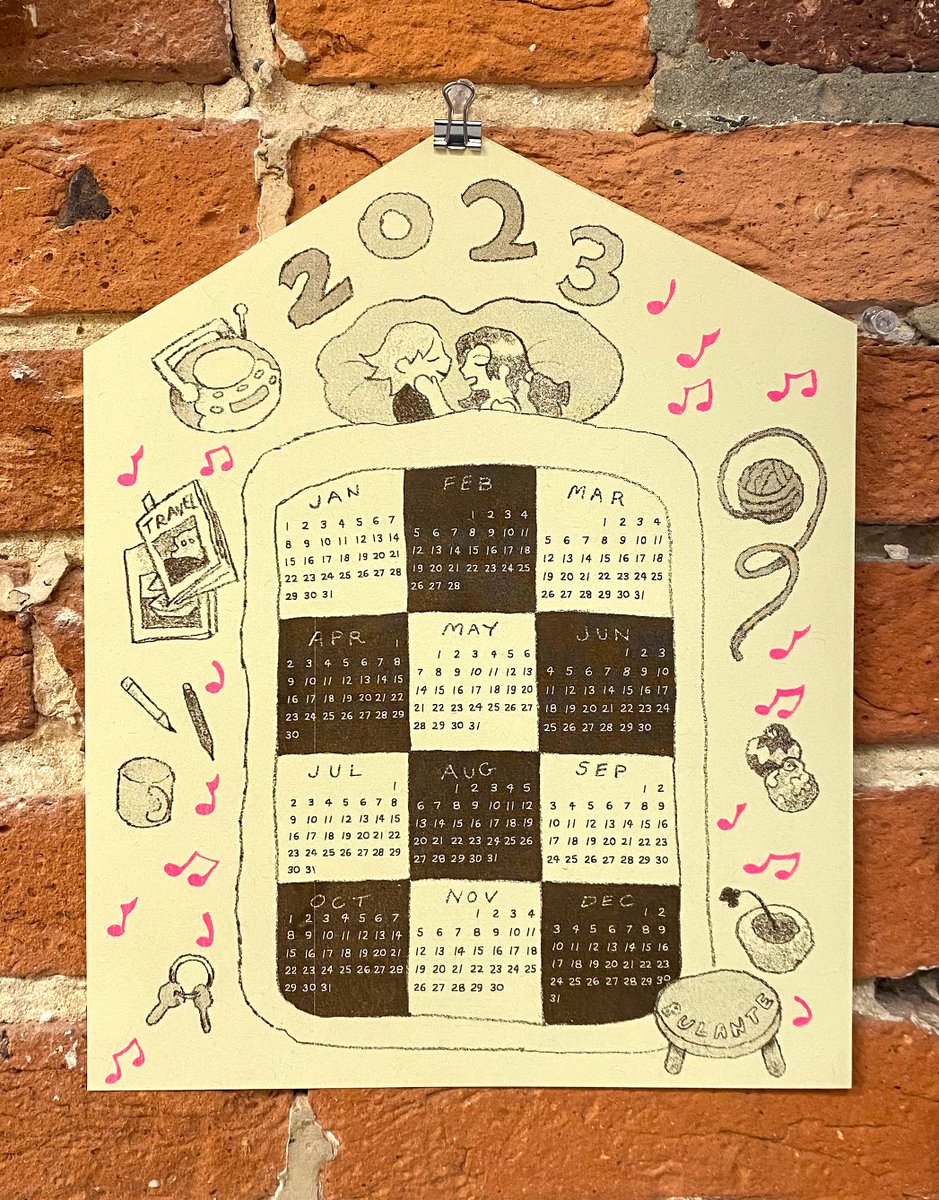 ☀️so excited to announce my patre0n is LIVE!!! i'm offering a monthly riso print, process posts, merch polls, exclusive shop updates/discounts and more! 🐟💌 this month's print is a yearly wall calendar 🏠