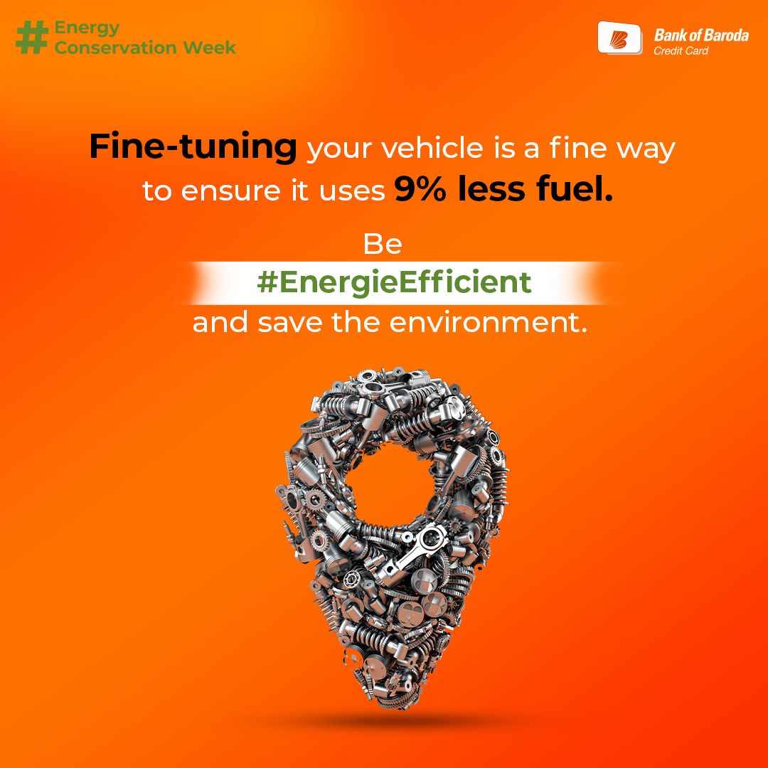 bobcardofficial's tweet photo. Your vehicle gets you where you wish! Make sure you keep it tuned up and get your fuel bills down. Keep saving by being #EnergieEfficient

#BankofBarodaCreditCard #EnergyConservationWeek #Energie #Environment #BestPractises #EnergieEfficient #NationalEnergyConservationDay https://t.co/hTxIzy8GoR
