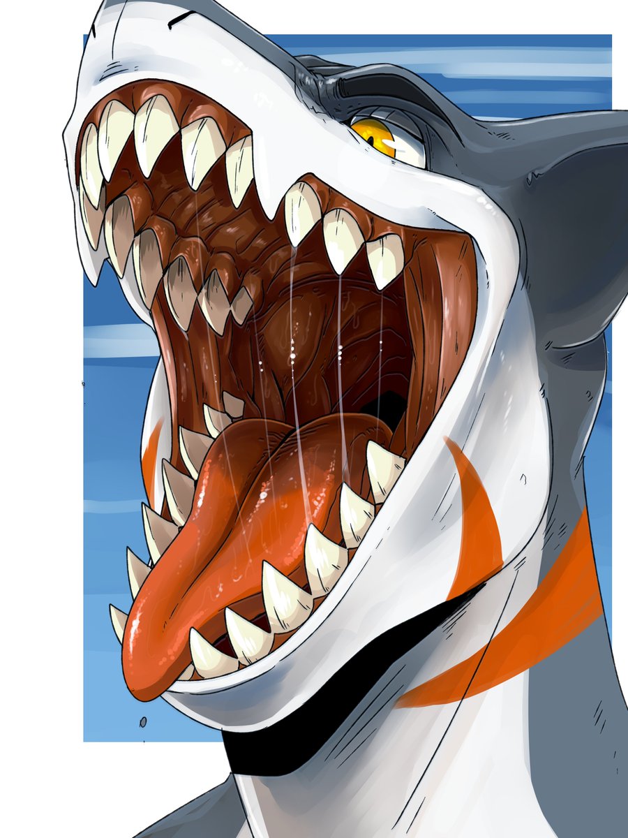 open mouth sharp teeth teeth tongue no humans yellow eyes saliva  illustration images