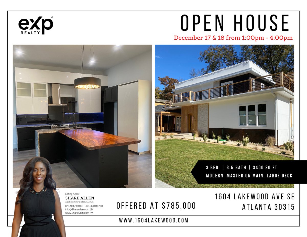 ShareAlllen's tweet photo. 🔥Price Improvement on this beauty.. Now offered at $785,000!!!
🥳Join me this Saturday &amp; Sunday from 1:00pm - 4:00pm both day to view this Custom Modern located a mile from the Beltline!!
🎉1604 LAKEWOOD AVE 30315🎉 https://t.co/GvaqtoztCU