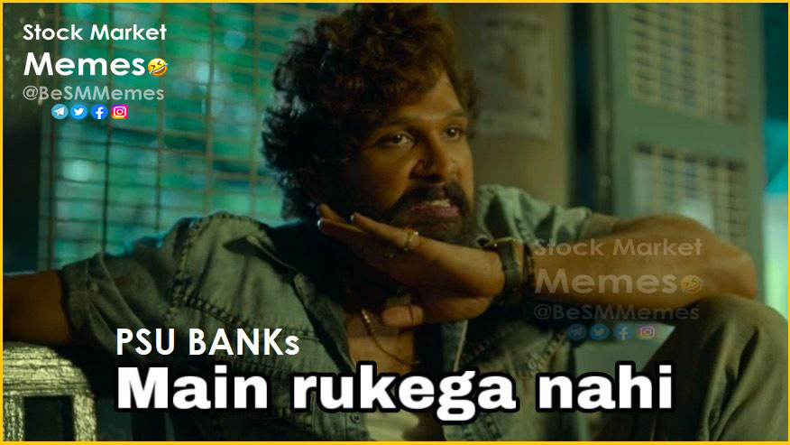 BeSMMemes's tweet photo. 🔰Currently PSU Banks 😂🔥🚀
"Main rukega nahi"

👉https://t.co/quflY1o9LD
#BANKS #PSUBANKS #PSUBANKSRally
#Trading #Trader #Investing #Investor
#Nifty #BankNifty #Sensex 
#Memes #StockMarketMemes @BeSMMemes https://t.co/m8r5Rv7PY6