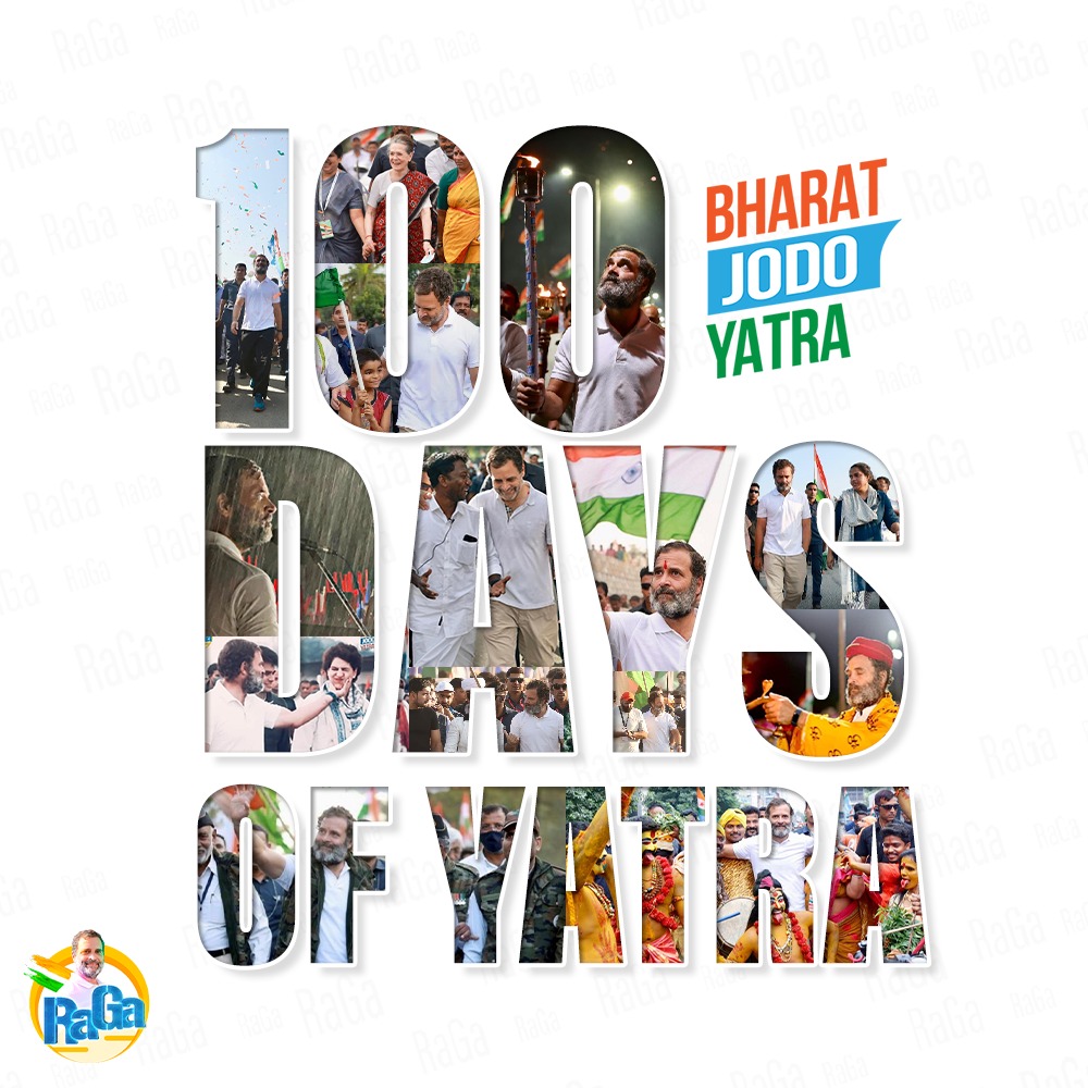 100 days of undeterred courage, love, and compassion.

#100DAYSOFYATRA 🇮🇳❤️💯