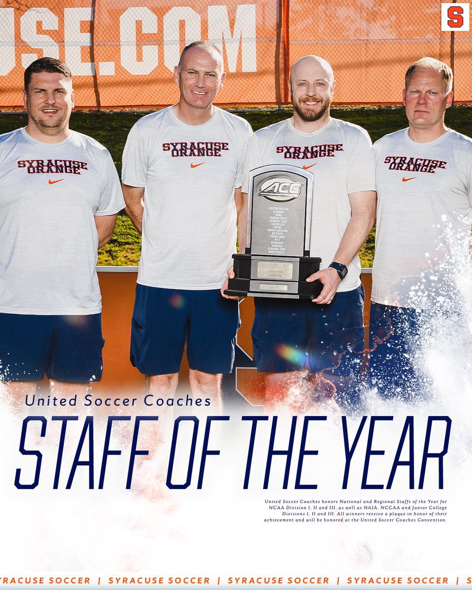 🏆 𝙉𝙖𝙩𝙞𝙤𝙣𝙖𝙡 𝙎𝙩𝙖𝙛𝙛 𝙊𝙛 𝙏𝙝𝙚 𝙔𝙚𝙖𝙧🏆

Congratulations to our incredible coaching staff on earning the United Soccer Coaches’ National Staff of the Year award after the fourth-ever Treble in ACC history! 🍊⚽️

#DareToDream