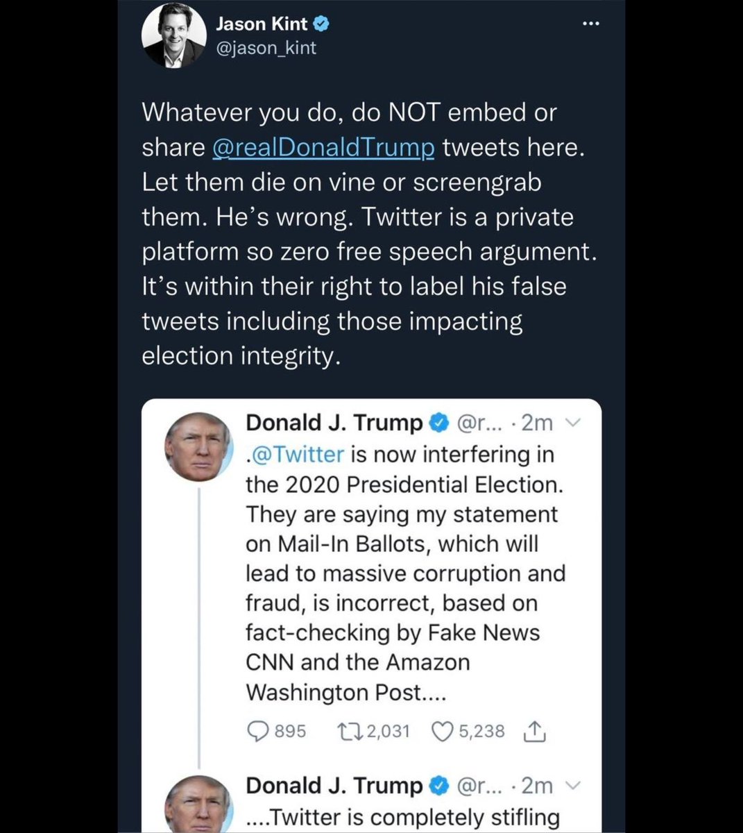 CarlitoSaidIt's tweet image. Tell me you're bias without telling me your bias @JasonKint. 
#JasonKint #ClownWorld #ElonMusk #Trump
Clown behavior🤡🤡🤡🤡🤡🤡