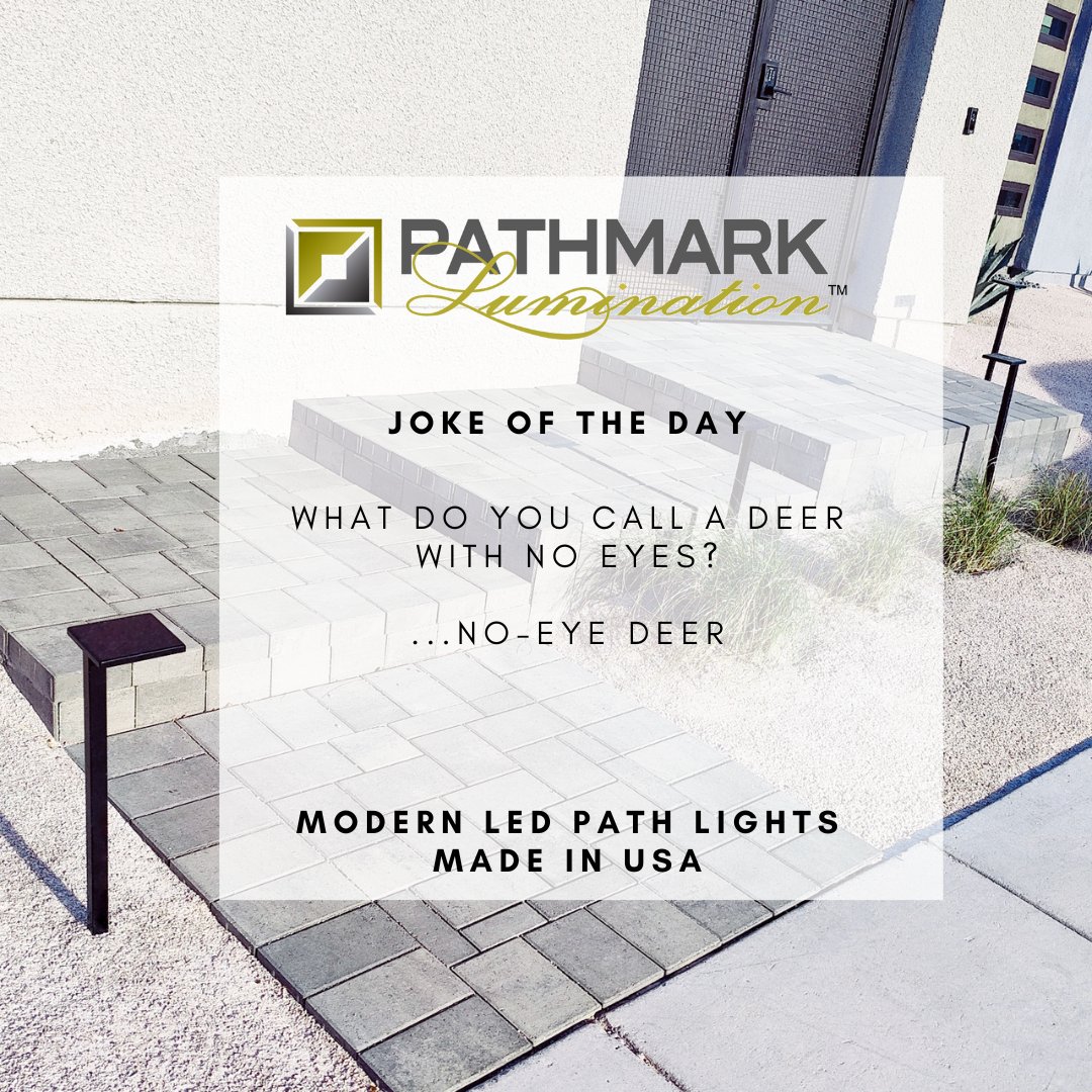 PathmarkLights's tweet photo. Some light humor to brighten your day!

Learn more about our American-made modern style path lights:  https://t.co/oANcmzPb7R

#PathmarkLumination #PathLights #OutdoorLighting #ModernStyle #LandscapeLighting #StainlessSteel #StainlessSteelPathLights #LEDPathLights https://t.co/L7nUPfRj6f