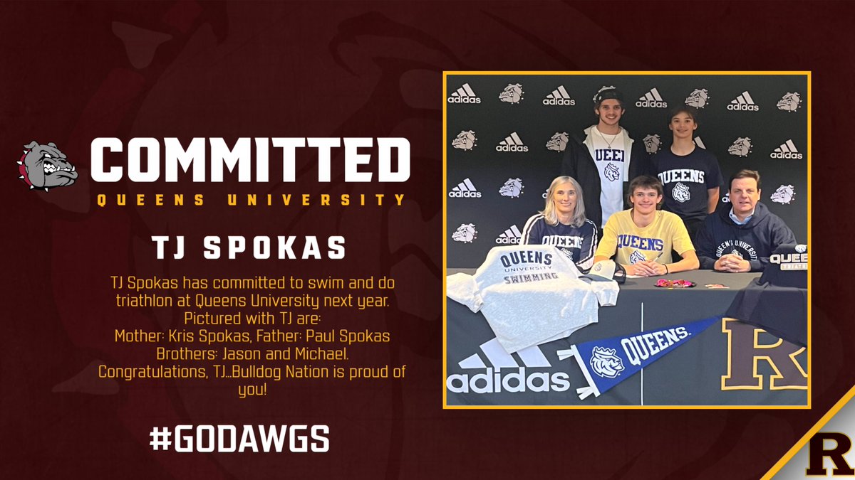 JMRHS_Athletics's tweet photo. Congratulations TJ Spokas!  TJ will continue his academic and athletic career at Queens University, where he will join the swim and triathlon teams.  Great job, TJ! https://t.co/rxgfzctdqK
