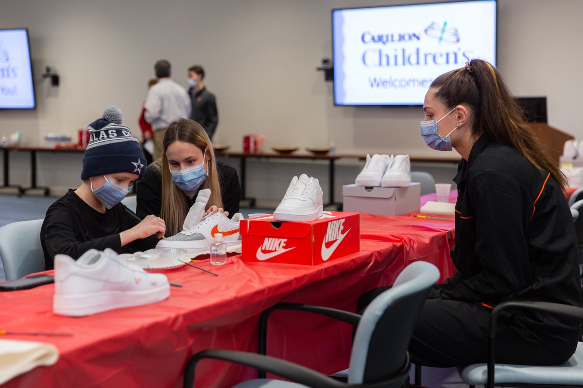 This week some of our pediatric oncology patients teamed up with <a href="/HokiesMBB/">Virginia Tech Men's Basketball</a> and <a href="/HokiesWBB/">Virginia Tech Women's Basketball</a> coaches and players to design custom sneakers for the coaches and staff to wear later this season. Thank you to <a href="/hokiesports/">HokieSports</a> for partnering with us to fight pediatric cancer!