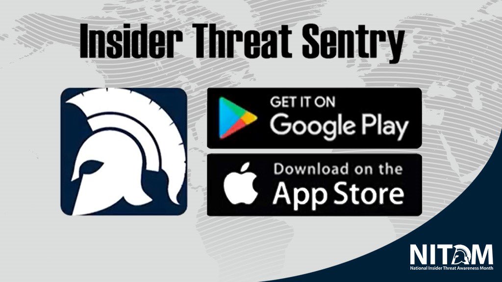 InT_Aware's tweet photo. Download the Insider Threat Sentry App! Now available in the app store and google play store. https://t.co/YGKqam86Z0