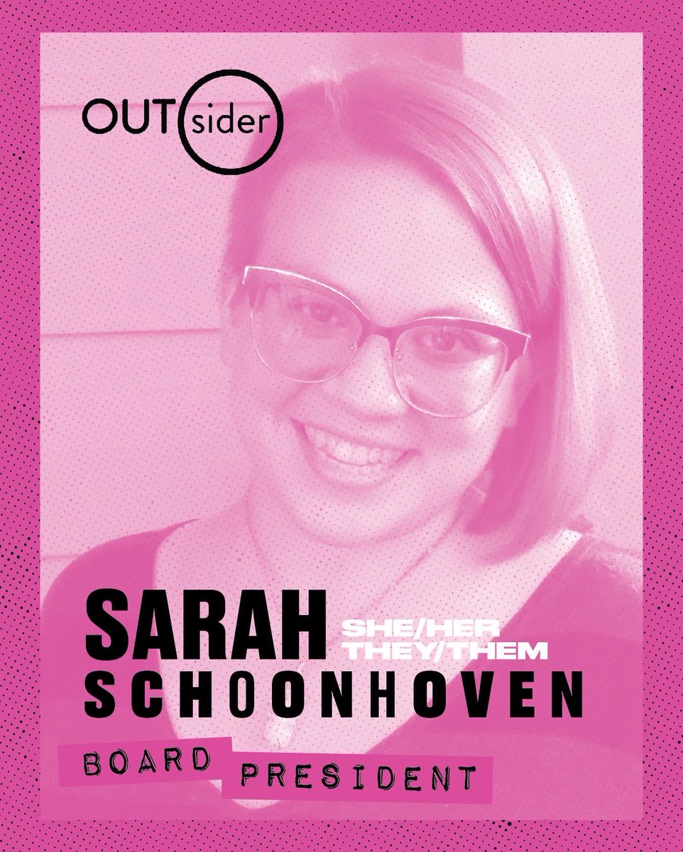 OUTsiderFest's tweet image. OUTsider is so thrilled to announce Sarah Schoonhoven as our new Board President and Joshua Tadeo as our new Executive &amp;amp; Artistic Director.
