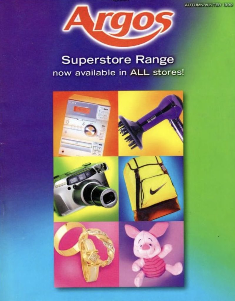 THREAD:

There’s an online archive of the Autumn/Winter Argos catalogue from ‘99/00 and it’s the biggest nostalgia trip ever