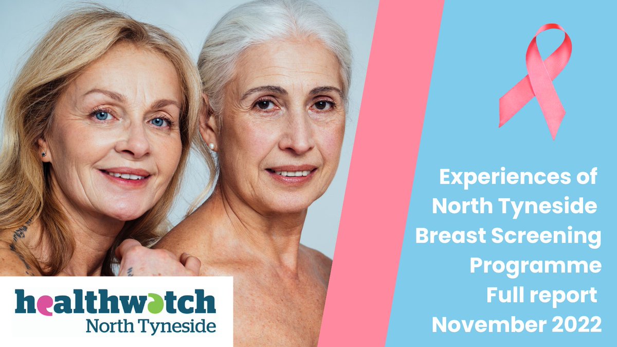 Read our latest report: Experiences of North Tyneside Breast Screening Programme – Nov 2022 Summary and full report available now just click: healthwatchnorthtyneside.co.uk/report/breast-… #breastcancer #breastscreening #womenshealth #health #northtyneside #yourvoicecounts