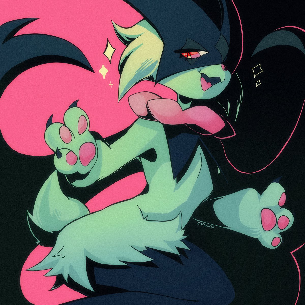 mothnoodle's tweet photo. （＾・ω・＾✿） 🌱
#Meowscarada #Pokemon https://t.co/VZKHwGcHJg