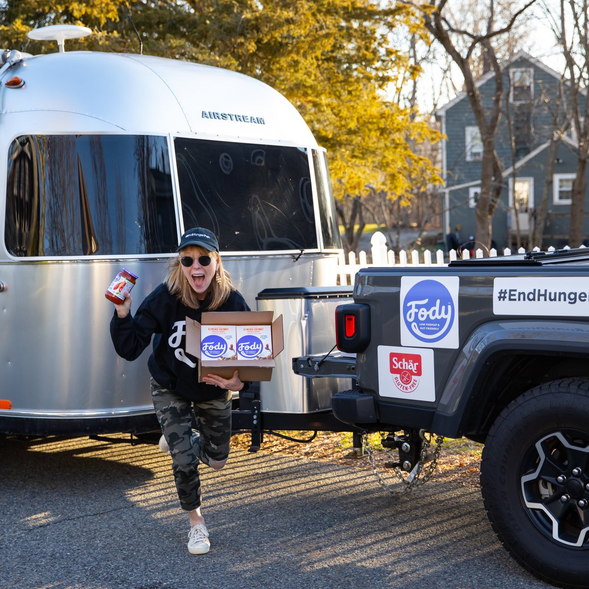 In 2021, I created the #EndHungerPain initiative to raise awareness &amp; funds 💵for people living at the intersection of #foodinsecurity &amp; #foodintolerance. We drove this airstream FULL of special diet products to food pantries along the east coast.