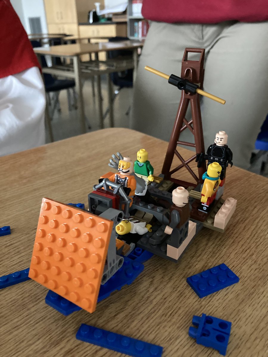 SAB_English's tweet photo. Consolidating understanding and applying creative thinking. And playing with #lego! ENG 4U’s building the boat and sharing knowledge of personification and symbolism in @omarelakkad’s #WhatStrangeParadise. https://t.co/1Ql6j3cYbe