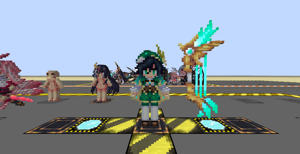 Orange_Yue's tweet photo. #GenshinImpact #原神  #armourersworkshop #我的世界 #minecraft #voxelart 
原神 温蒂与派蒙 https://t.co/v3WbwvrUve