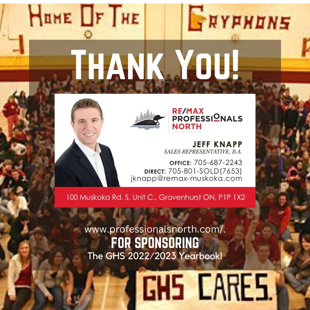 A former GHS student and volleyball player it is no surprise that Jeff Knapp is a great realtor and community member. Thanks for supporting the GHS Yearbook @jeffknapp7 If you are interested in supporting the yearbook please email eric.barz@tldsb.on.ca #ghs #ghsproud