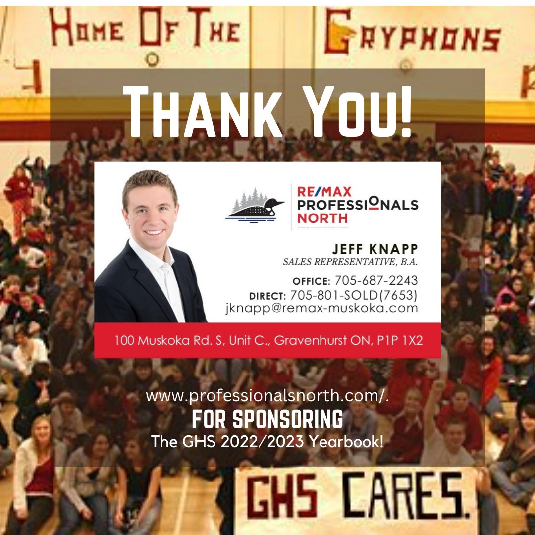 A former GHS student and volleyball player it is no surprise that Jeff Knapp is a great realtor and community member. Thanks for supporting the GHS Yearbook @jeffknapp7 
If you are interested in supporting the yearbook please email eric.barz@tldsb.on.ca
#ghs #ghsproud