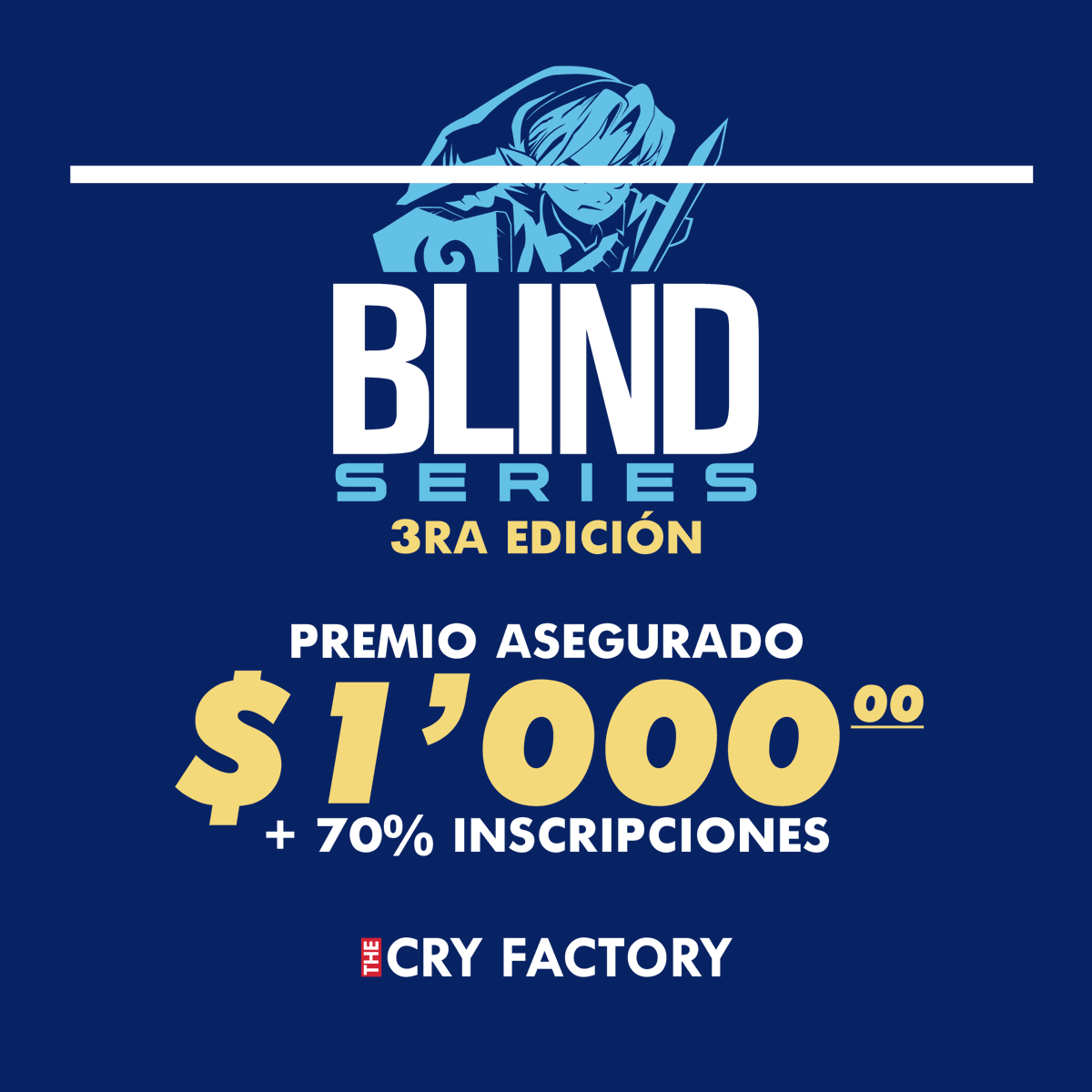 🚨ANUNCIO🚨 ¡TENEMOS UN POT ASEGURADO DE $1000 +EL 70% DE INSCRIPCIONES! 🤑 No te quedes fuera, inscríbete y participa en el último #BlindSeries del año 🌀 INSCRIPCIONES 🔗 start.gg/bs3