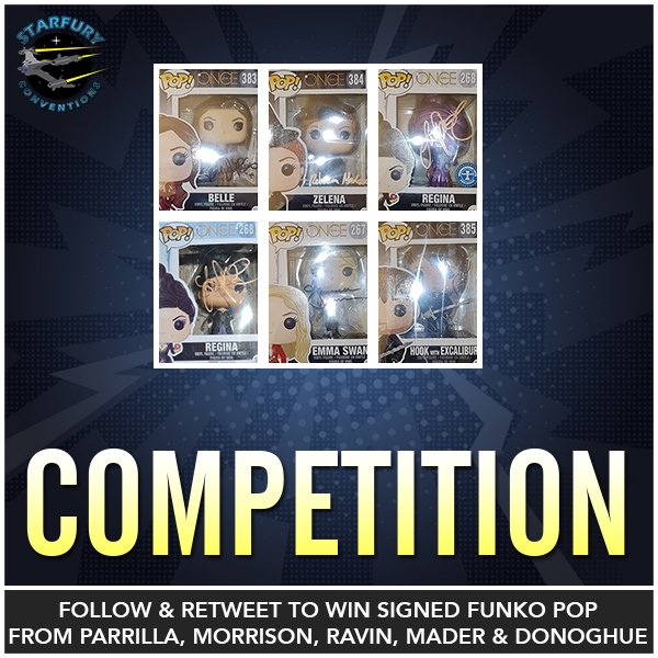 Starfury Conventions (@starfuryevents) on Twitter photo Incredible #competition for all fans of #OnceUponATime!
We are giving away a set of six <a href="/OriginalFunko/">Funko</a> signed by <a href="/LanaParrilla/">Lana Parrilla</a> <a href="/jenmorrisonlive/">Jennifer Morrison</a> <a href="/colinodonoghue1/">Colin o'donoghue</a> <a href="/emiliederavin/">Emilie de Ravin</a> <a href="/bexmader/">Rebecca Mader</a>
For a chance to win this set, simply follow us and retweet this post!
Good luck! Incredible #competition for all fans of #OnceUponATime!
We are giving away a set of six <a href="/OriginalFunko/">Funko</a> signed by <a href="/LanaParrilla/">Lana Parrilla</a> <a href="/jenmorrisonlive/">Jennifer Morrison</a> <a href="/colinodonoghue1/">Colin o'donoghue</a> <a href="/emiliederavin/">Emilie de Ravin</a> <a href="/bexmader/">Rebecca Mader</a>
For a chance to win this set, simply follow us and retweet this post!
Good luck!