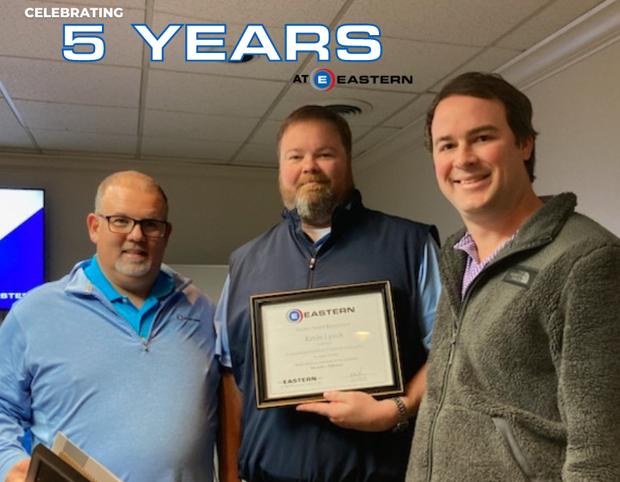 EasternFirst's tweet photo. Congratulations to Kevin Lynch, Justin Kleinert, Tyler Porter, and David Carr!
All of these associates are celebrating five years with Eastern! Thank you for your service!
#easterncares #easternfirst #anniversary #workiversary #grateful #service #valued #thankful https://t.co/z0M2g81LNR