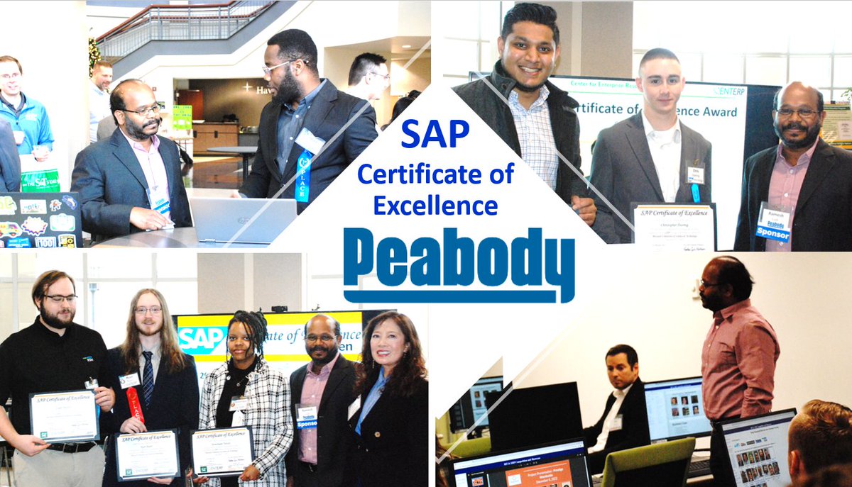 Center4ERP's tweet photo. To educate more #ERP talents with #SAP #S4HANA experience, Ramesh @peabodyenergy mentors students who are receiving #SAP Certificate of Excellence https://t.co/qscuWV0IEf #KummerCollege @MissouriSandT @SAPNextGen @SAPHigherEd @sap4good https://t.co/GyHOGSkj2u