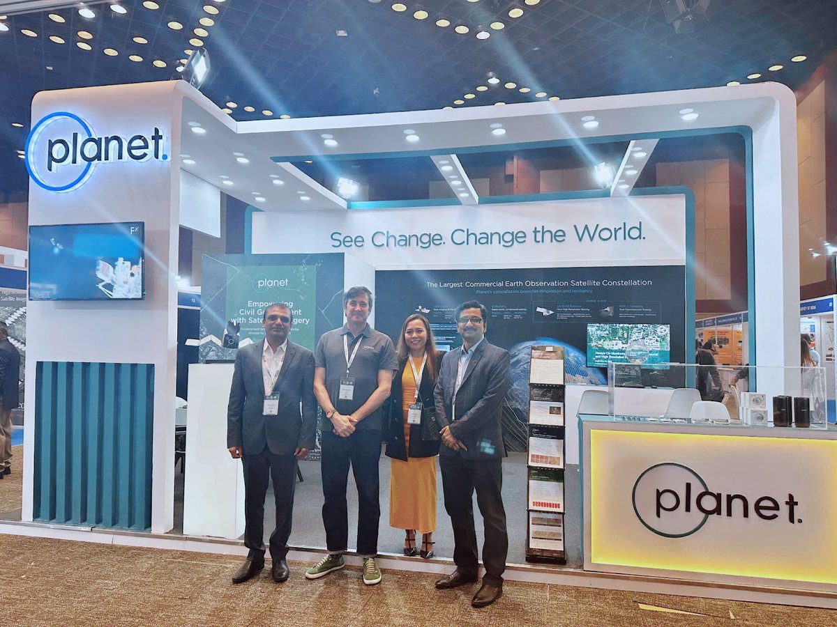 planet's tweet image. Planet was very excited to participate in this year’s #GeosmartIndia2022. India is rising as a center for geospatial adoption and companies are innovating to impact change. Check out our recent Pulse blog for key highlights: go.planet.com/geosmartindia #geospatialbydefault
