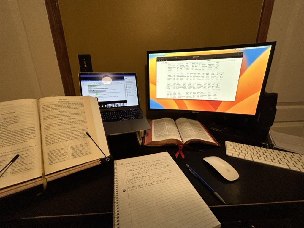 Thankful for Dr. Lee's expertise in Biblical Greek and <a href="/MBTS/">Midwestern Seminary</a>' commitment to training students, even outside the classroom. We're reading through some of Mark and Ephesians to stay fresh in Greek over winter break!