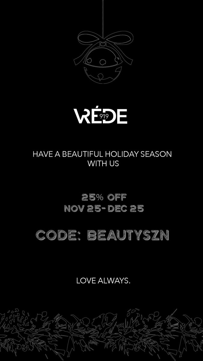 Vrede919's tweet photo. ‼️25/25/25‼️ 
Join us this November 25th - December 25th for a special holiday sale! 25% off site wide! https://t.co/vvNuDO8reB