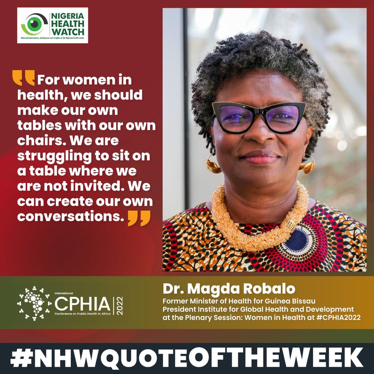#NHWQUOTEOFTHEWEEK

Mountains of work, silent voices. Women account for 70% of jobs in the health workforce,but hold fewer leadership positions.

We must change this status quo & ensure equitable leadership in global health if we're to attain the #SDGs
@MagdaNRobalo @DrEmeruemJnr