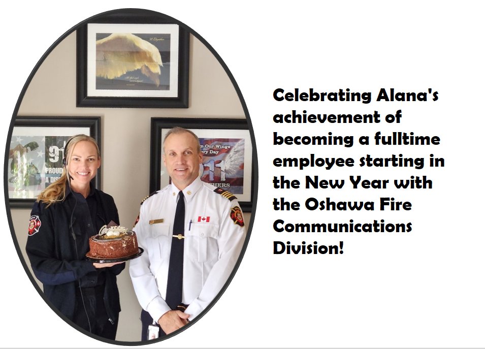 OshawaFire's tweet photo. Joining Oshawa Fire as a full-time employee, Alana will serve Oshawa residents and all of the Fire Service partners of Whitby, Clarington, Uxbridge, Brock, and Scugog, with pride and commitment to keeping everyone safe!  

@oshawacity 
@iafflocal465 
#FireDispatchFriday https://t.co/i14nwaLQ3l