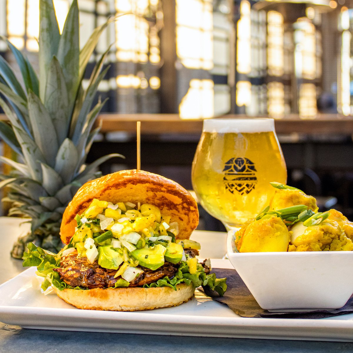 MuckandFuss's tweet photo. Our current special - the Jamaican Jerk Chicken Sandwich - is still available, but only for a limited time! Topped with pineapple jalapeño salsa, freshly sliced avocado, and green leaf lettuce, this sandwich brings the fun, summer vibes straight to your plate. ☀️🍍🍹 https://t.co/xhiIX7DBuC