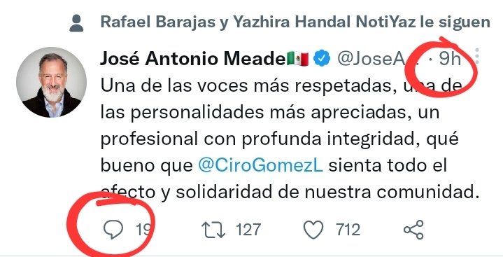 Airton03222727's tweet photo. @JoseAMeadeK @CiroGomezL Tan sólo 19 comentarios en 9 horas q tiene está publicación, es claro lo insignificante del #Miado. https://t.co/mSBabxfp9E