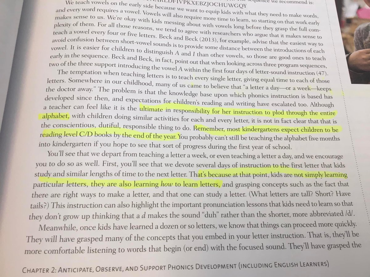 JAMESch1v27's tweet image. Many point out that Lucy Calkins has added a phonics curriculum, but have you read her teacher guide books for phonics?

Here are some quotes from the kindergarten phonics guide books.