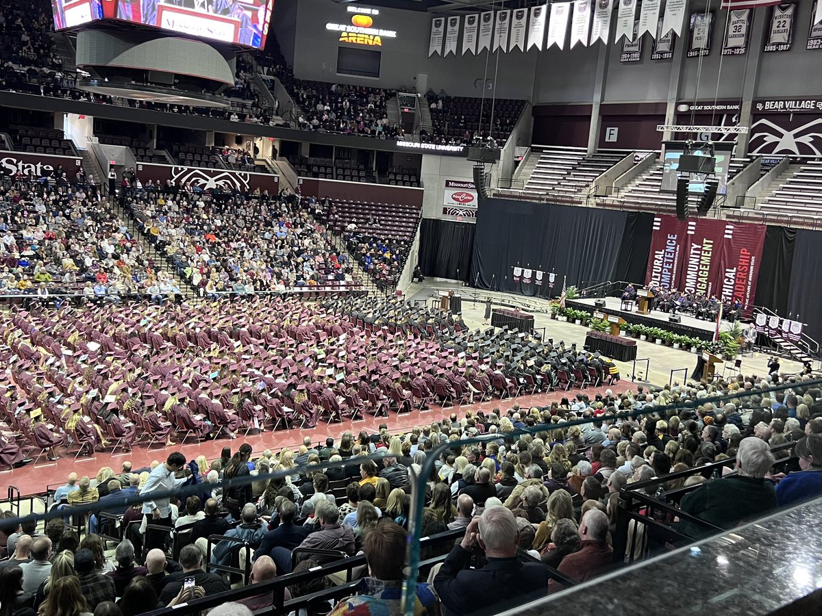 Great to be back at @MissouriState and have the opportunity to speak to all the #BearGrads at commencement. Your futures are bright because of the strong foundation you built here at MSU. I wish you all the best. #GoMaroon 🐻