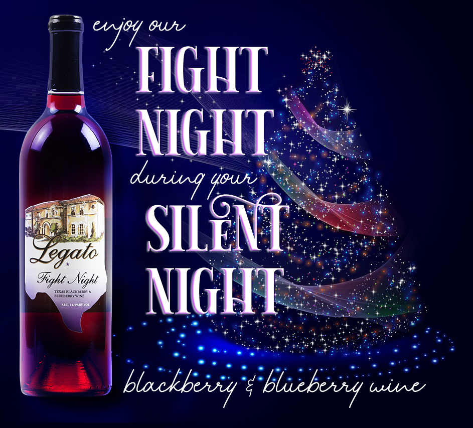 🎄🍷🎁  Christmas is a great time to put Fight Night - Blackberry/Blueberry wine, on your holiday table!
We're here Th-M, Noon-6pm (Su 5pm). Don't forget, we've got a Buy One, *Get One at Half Price sale - now thru Dec 31st!
#txwine #holidaywine #wine #lampasastx #winelover