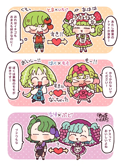 【創作】やさいっこ〜  #くだものっこ 