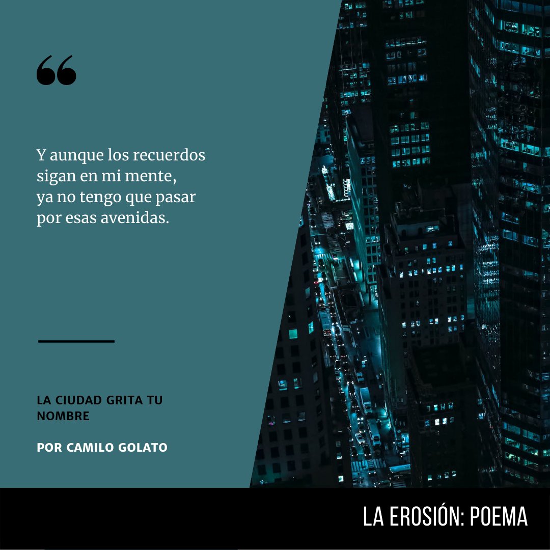 revislaerosion's tweet photo. ✍🏻"La ciudad grita tu nombre", escrito por Camilo Golato, estudiante de Lengua y Literatura (1°27).

👉🏻Link en bio. https://t.co/h9dkBYahyY